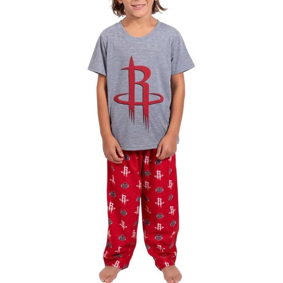 Houston Rockets Kids Pajama Set Gray & Red - Picture 1 of 4